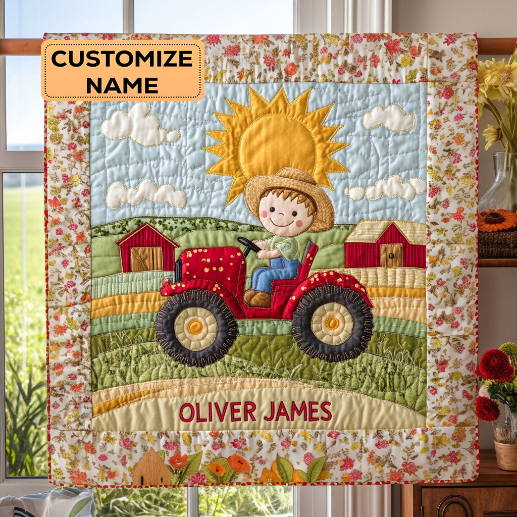 Little Farmer WJ2507007CL Personalized Baby Quilt