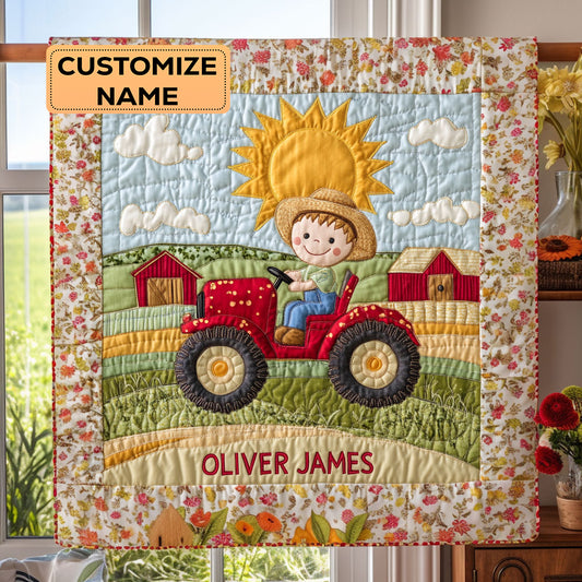 Little Farmer WJ2507007CL Personalized Baby Quilt