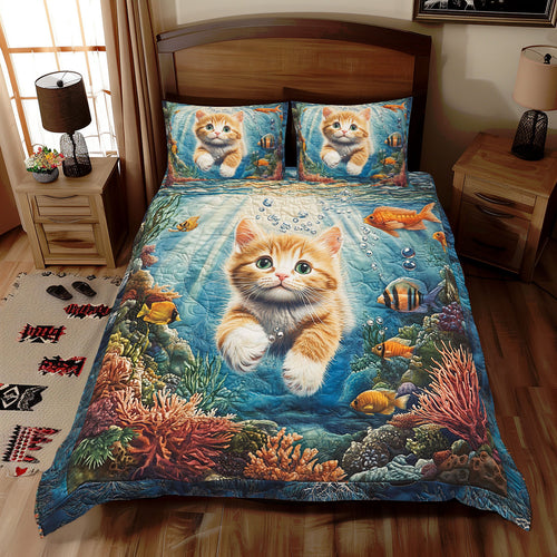 Cat Swimming WX1612051CL Duvet Cover Set