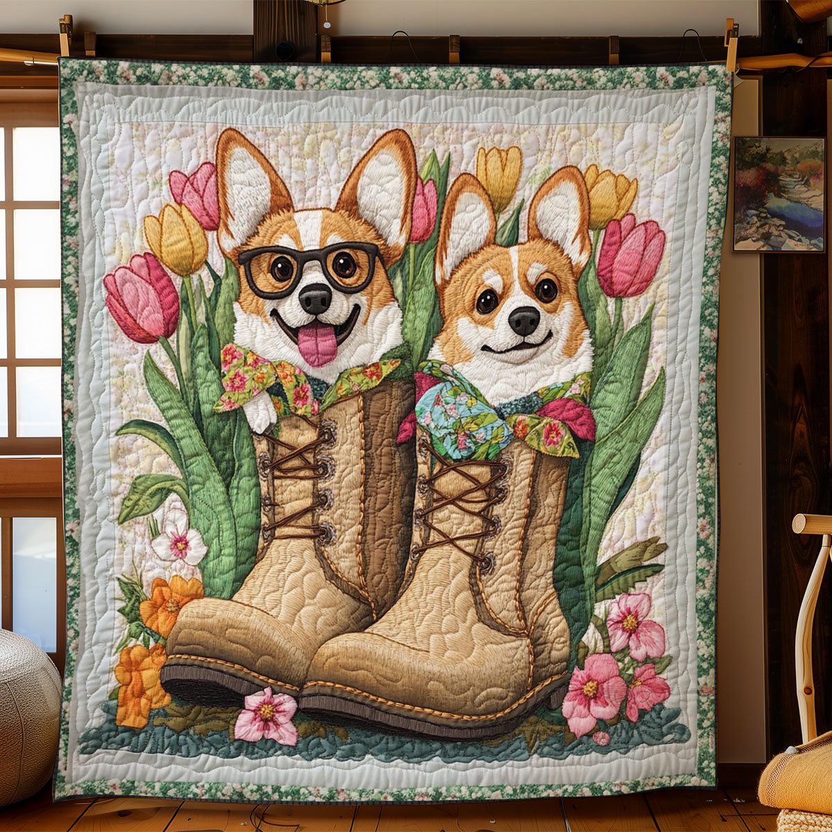 Happy In Flower Boot CP1804133CL Quilt
