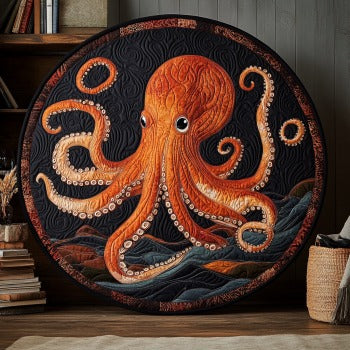 Mysterious Octopus XR1709016CL Quilted Round Mat