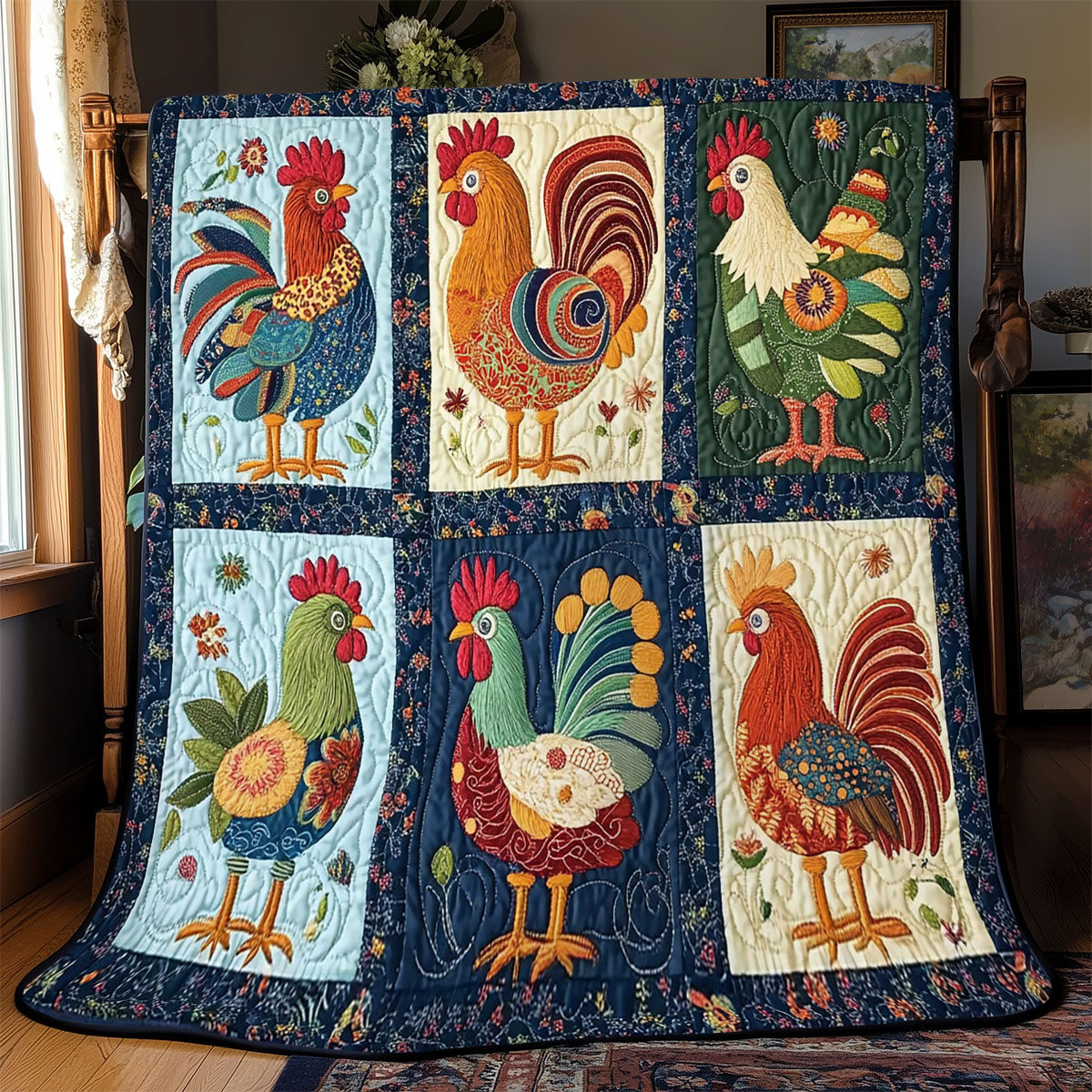 Folk Charm Chicken WJ3112018CL Quilt