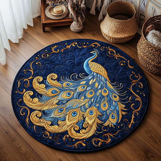 Blue Peacock WY2305002CL Quilted Round Mat