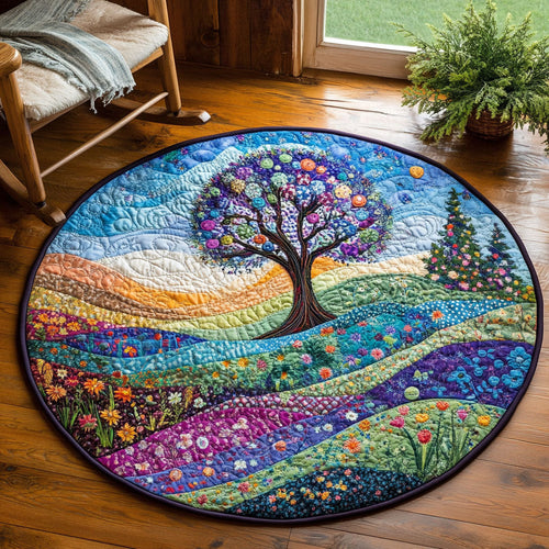 Tree Of Life Hill WJ1404050CL Quilted Round Mat