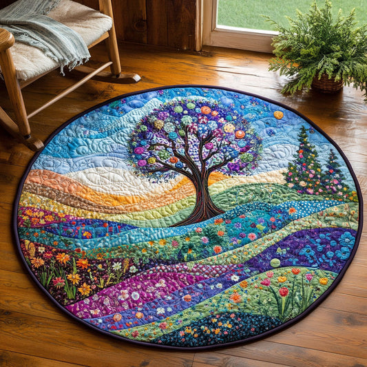 Tree Of Life Hill WJ1404050CL Quilted Round Mat