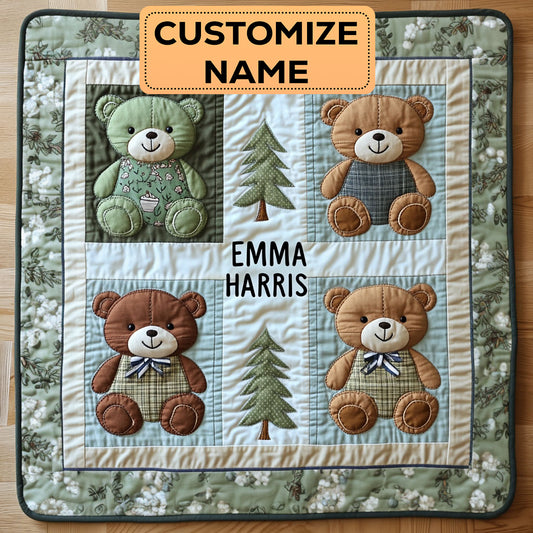Teddy Bear Forest CW2207054CL Personalized Baby Quilt