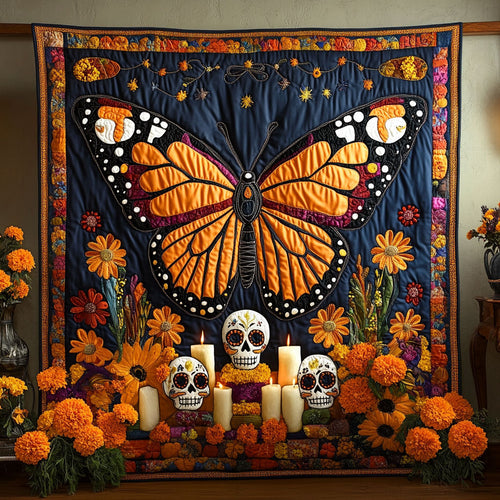 Butterfly Calavera Glow CW0910034CL Quilt