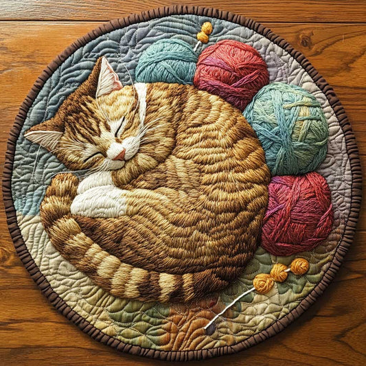 Cat And Wool CQ1705042CL Quilted Round Mat