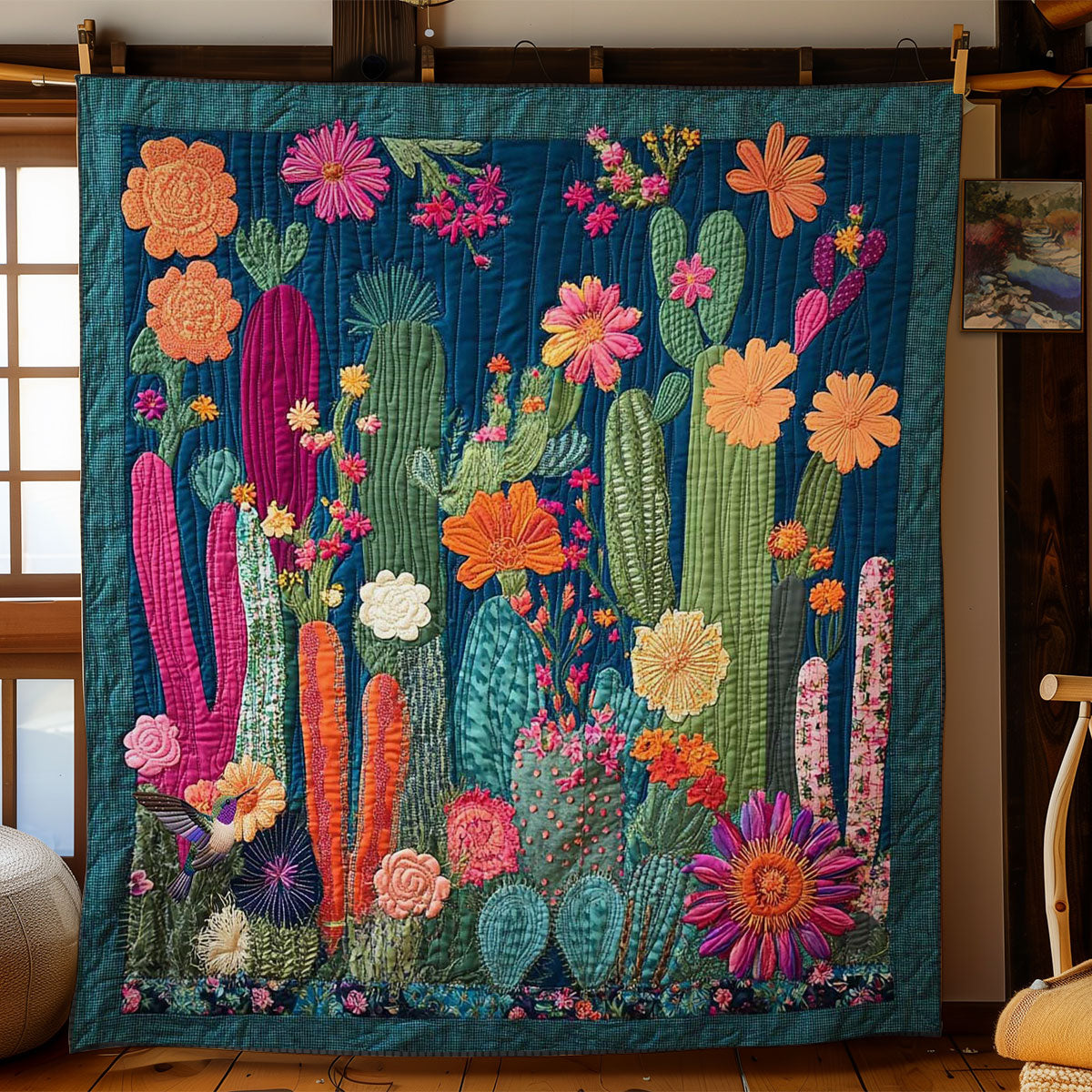 Vibrant Cactus Garden WN1211033CL Quilt