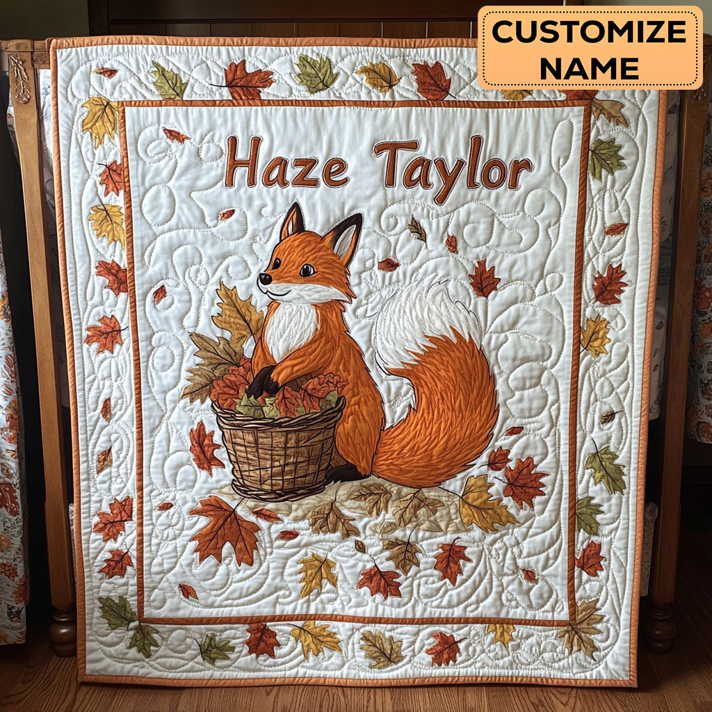Autumn Fox WN2907008CL Personalized Baby Quilt