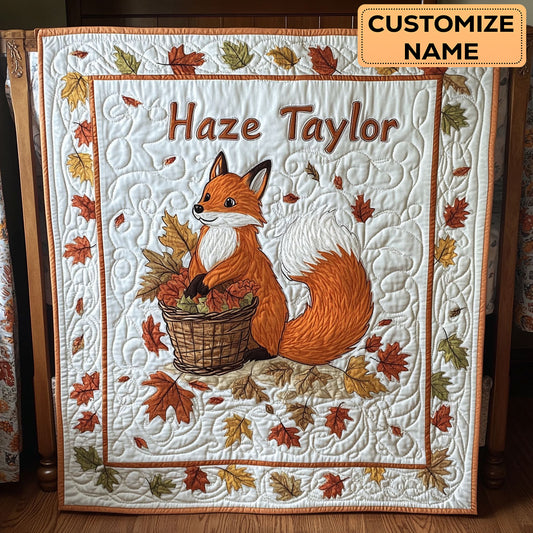 Autumn Fox WN2907008CL Personalized Baby Quilt