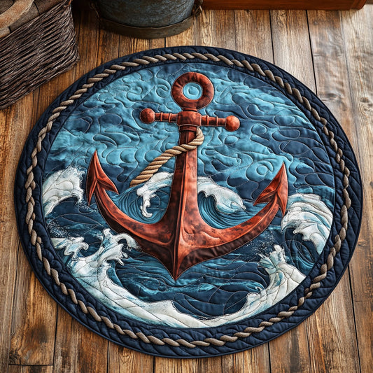 Waves & Moorings CP0907033CL Quilted Round Mat