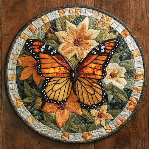 Butterfly Luster WN3005016CL Quilted Round Mat