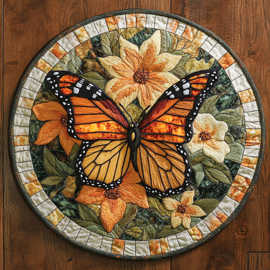 Butterfly Luster WN3005016CL Quilted Round Mat