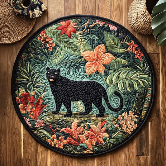 Tropical Wild Panther WY1107036CL Quilted Round Mat