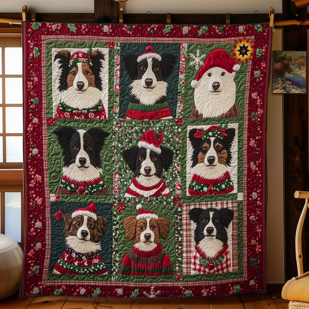 Border Collie Winter Magic WN0511014CL Quilt