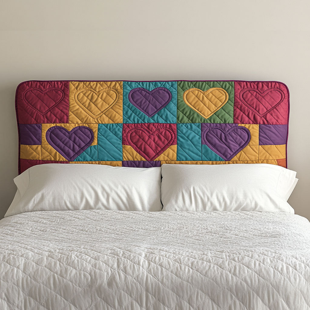 Colorful Heart WN3012008CL Quilted Headboard Slipcover