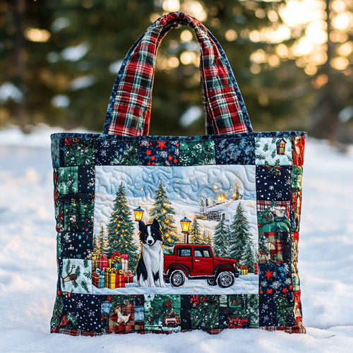 Red Truck Border Collie WN0611086CL Quilted Tote Bag