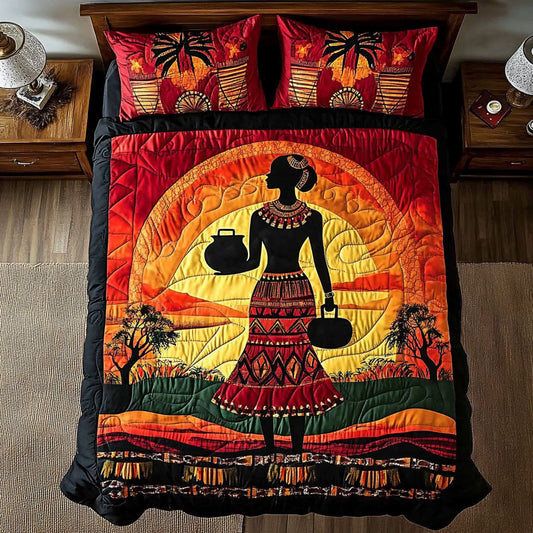 African Sunset Silhouettes WY1801002CL Duvet Cover Set