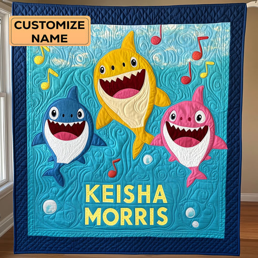 Baby Shark CP1807054CL Personalized Baby Quilt