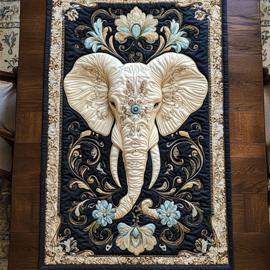 Mystic White Elephant WY2904096CL Quilted Table Runner