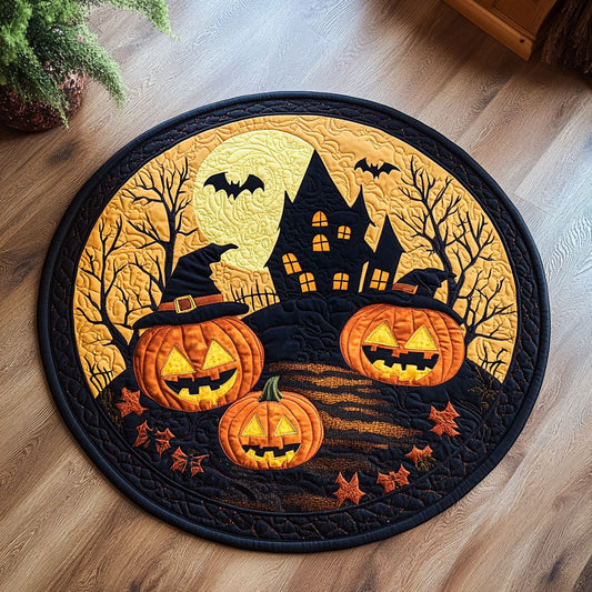 Castle Of Pumpkins WN0608002CL Quilted Round Mat