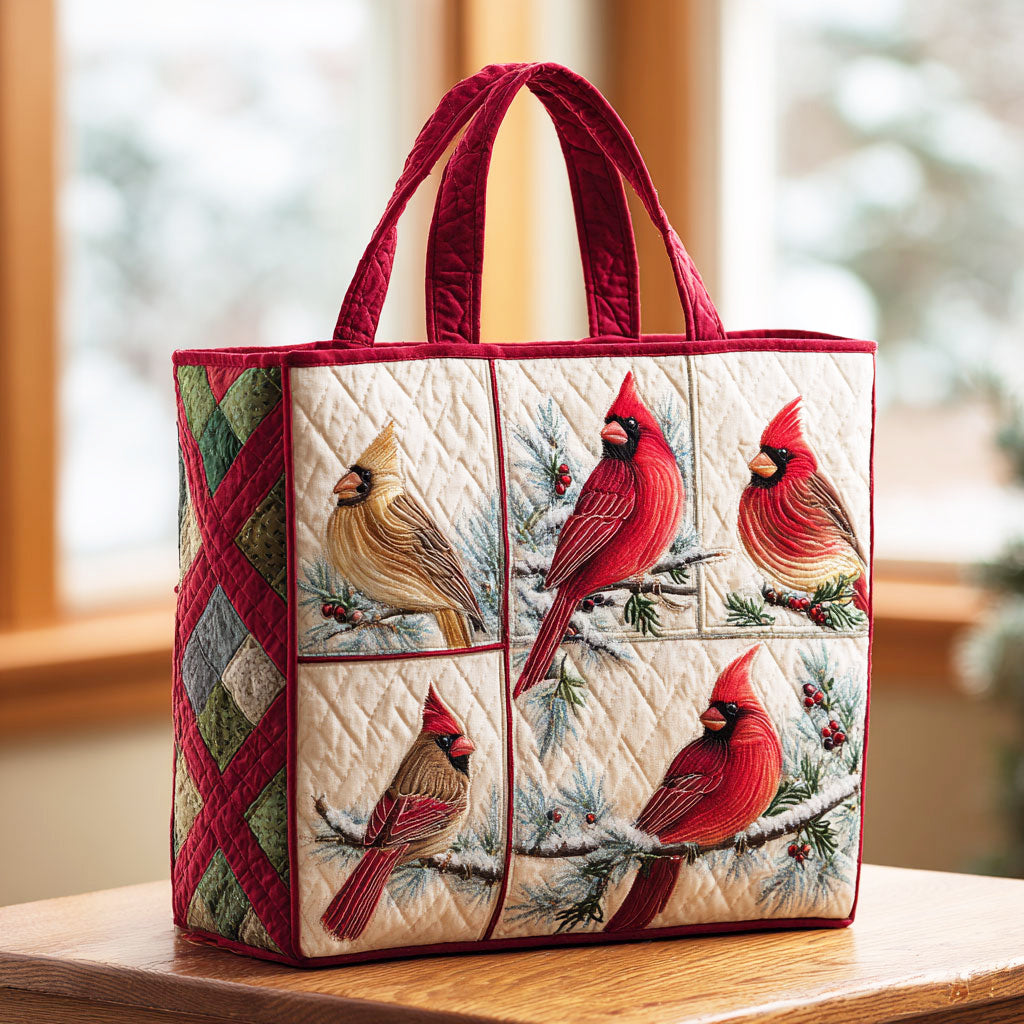 Christmas Cardinal CW0711017CL Quilted Tote Bag