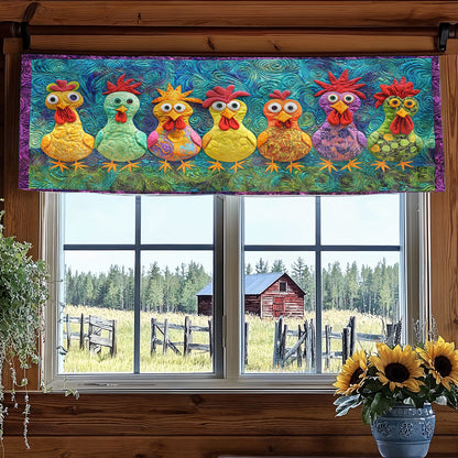 Chicken Chatter WN1406048CL Quilted Valance