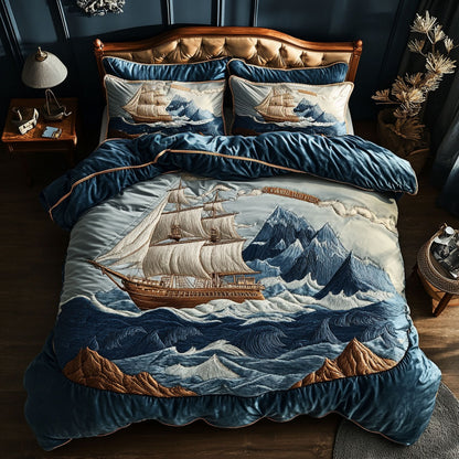 Winter Storm Sailboat WN0809132CL Duvet Cover Set
