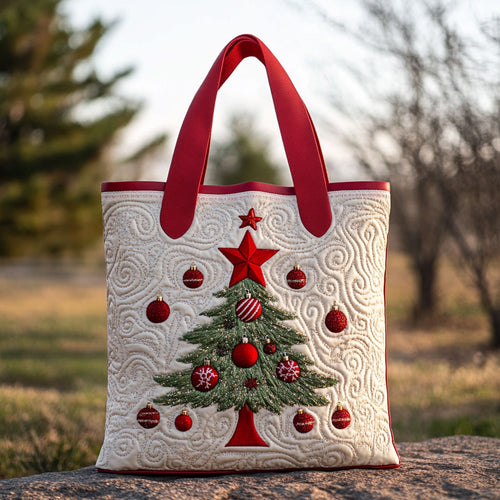 Joyful Christmas Tree WN2209044CL Quilted Tote Bag