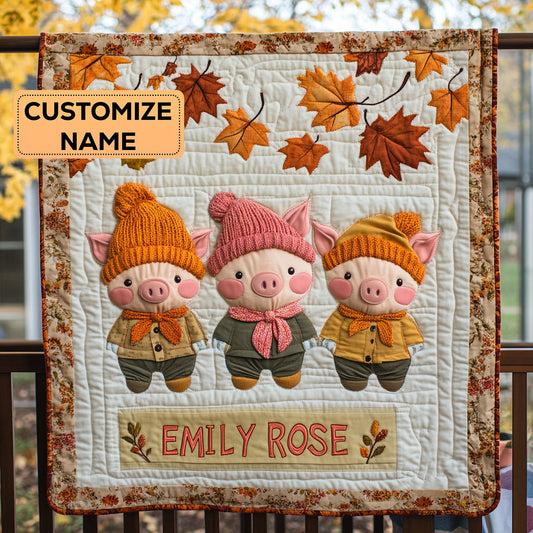 Cozy Piglet CP2907028CL Personalized Baby Quilt