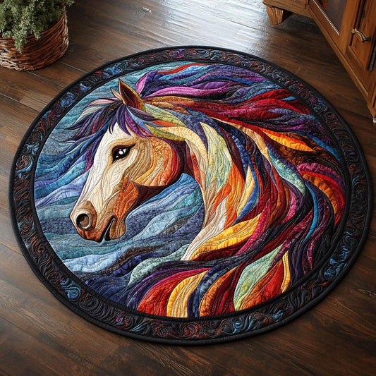 Colorful Horse CW1007011CL Quilted Round Mat