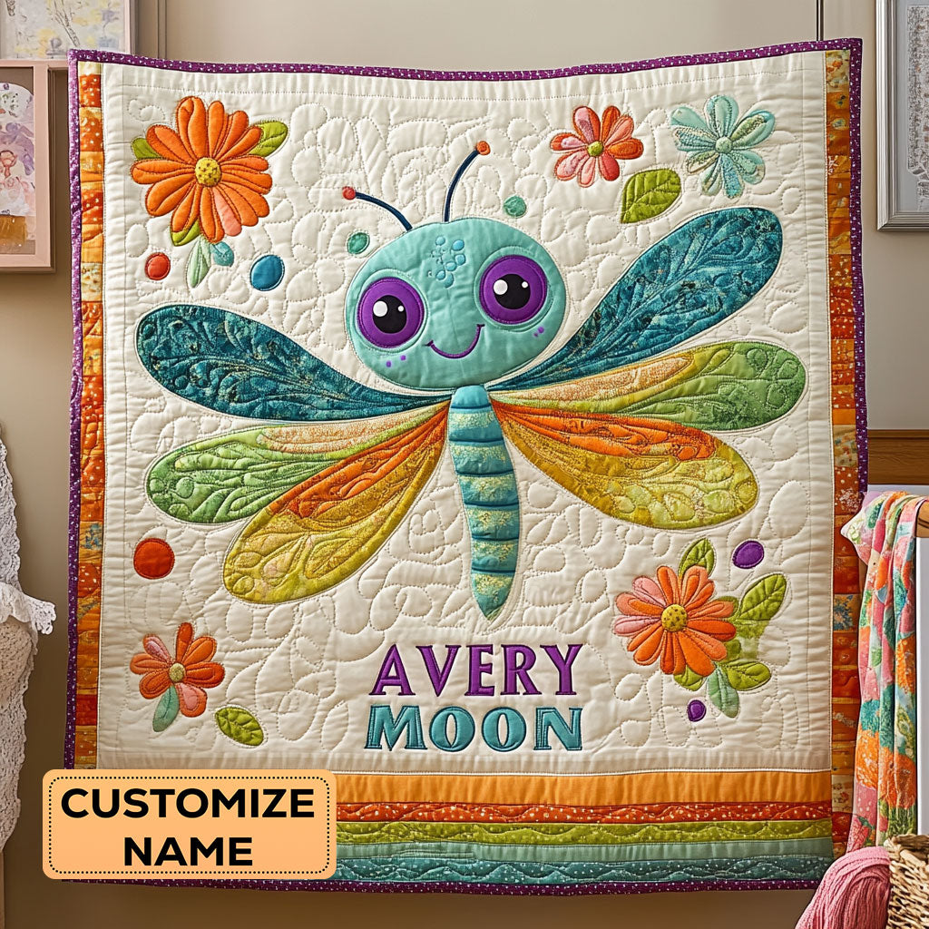 Colorful Dragonfly WY2807012CL Personalized Baby Quilt
