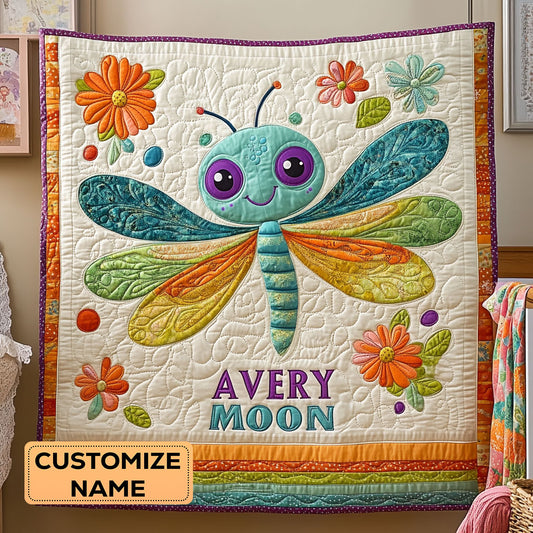 Colorful Dragonfly WY2807012CL Personalized Baby Quilt