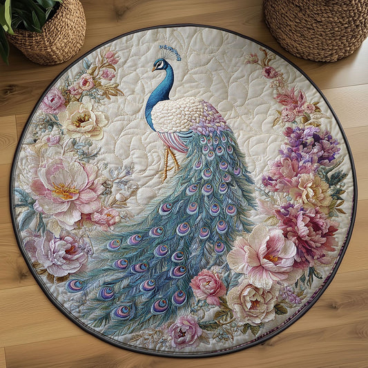 Emerald Peacock WN2908017CL Quilted Round Mat