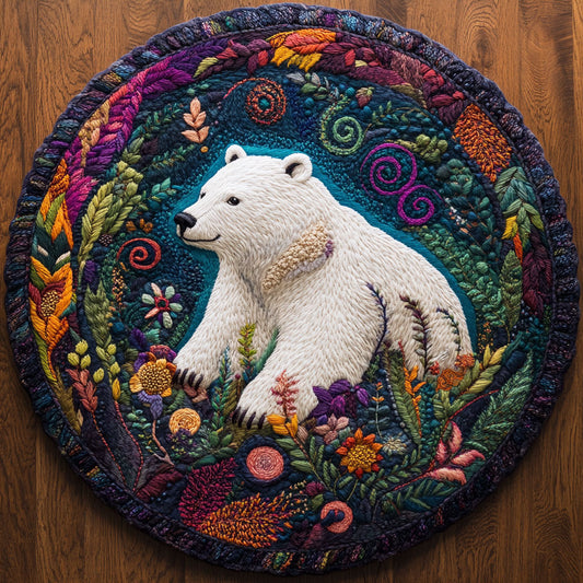 Bear In The Mist WN2406006CL Quilted Round Mat