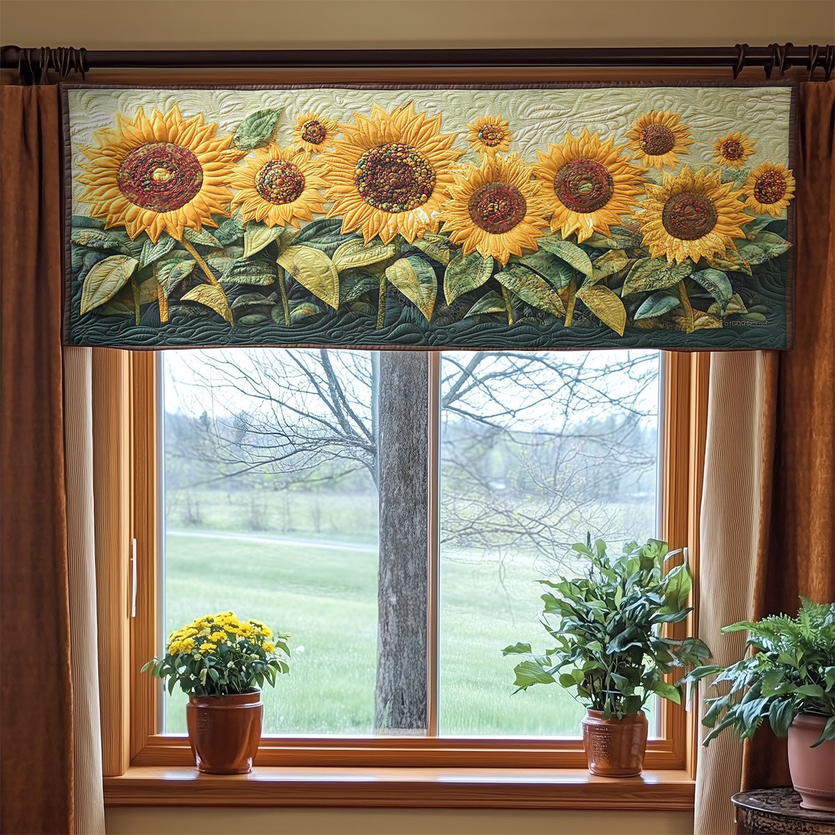 Celestial Sunflower WX2003087CL Quilted Valance