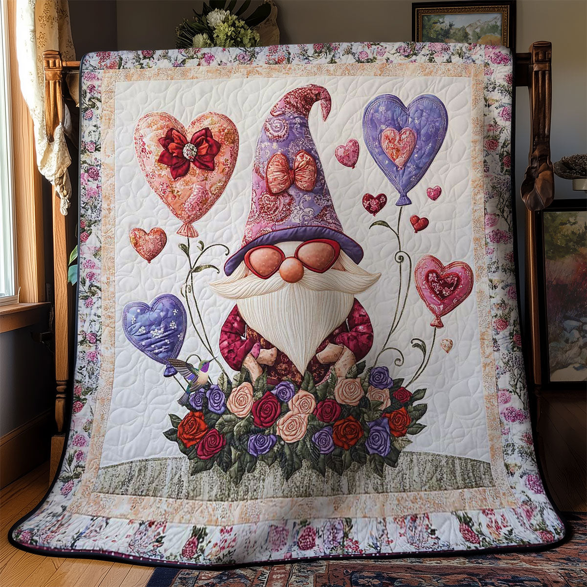 Balloon Love Gnome WN0412043CL Quilt