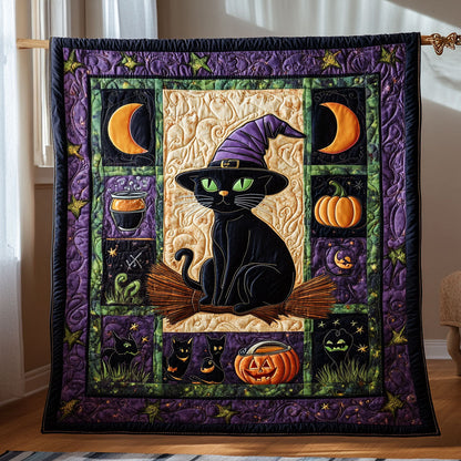 Midnight Halloween Kitty WY2008008CL Quilt