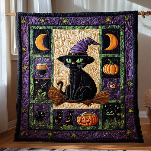 Midnight Halloween Kitty WY2008008CL Quilt