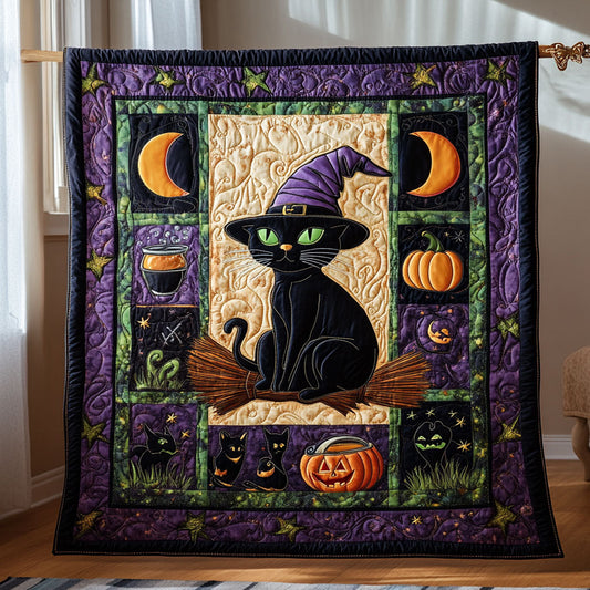 Midnight Halloween Kitty WY2008008CL Quilt