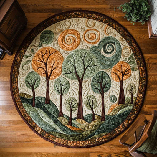 Spiral Forest WN1505041CL Quilted Round Mat