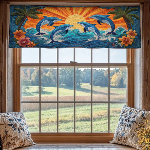 Dolphin Sunrise WY0705054CL Quilted Valance