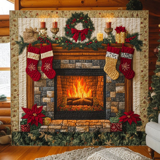 Cozy Fireplace CW2510008CL Quilt