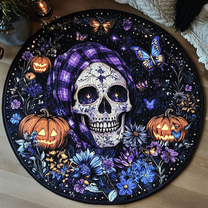 Blooming Skull WN1308013CL Quilted Round Mat