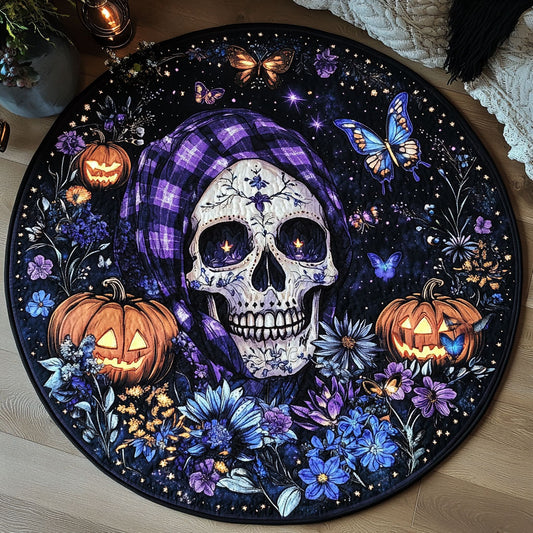 Blooming Skull WN1308013CL Quilted Round Mat