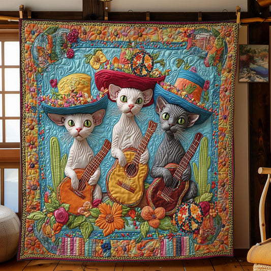 Colorful Sphynx Cats WN1712007CL Quilt