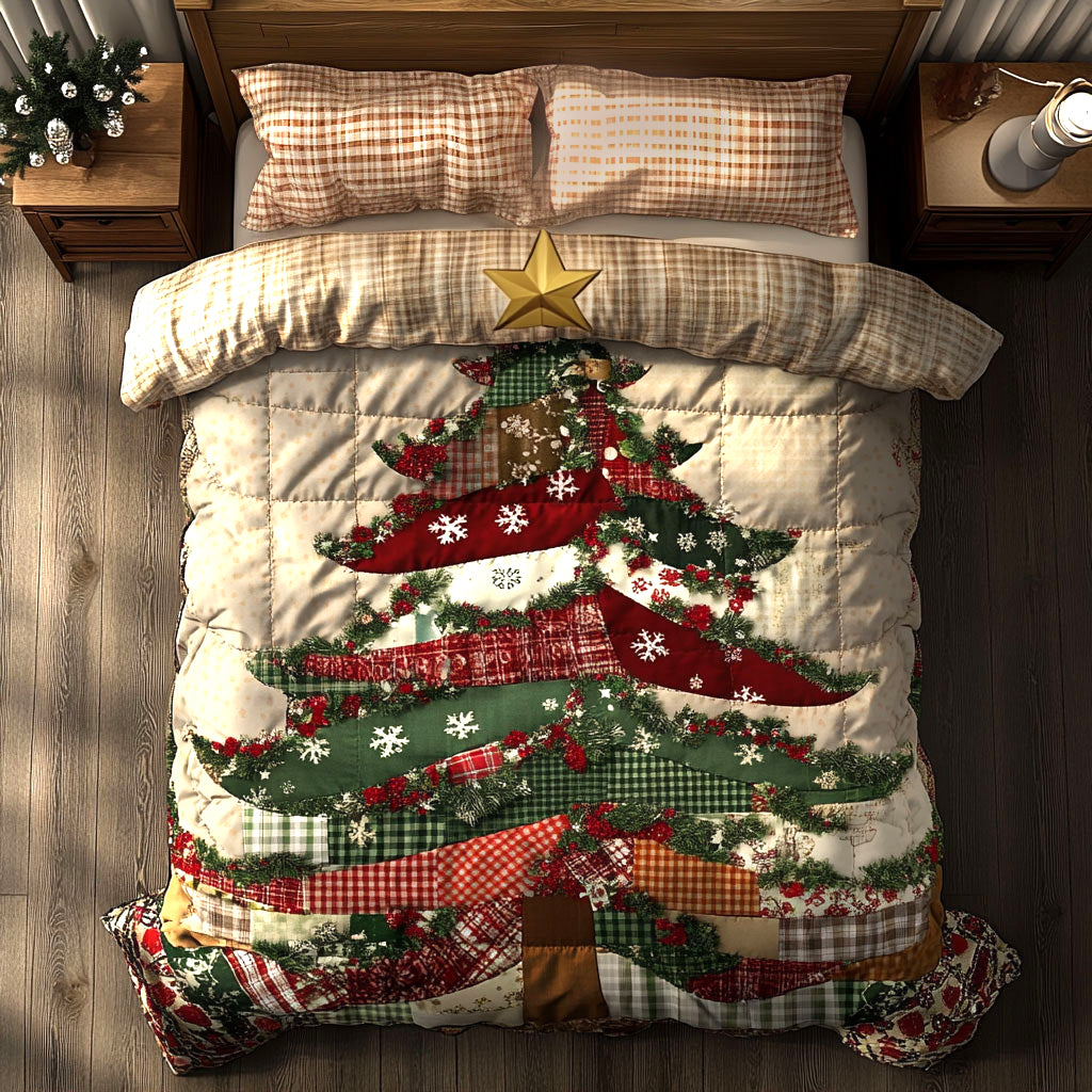 Nostalgic Patch Christmas Tree WN1211078CL Duvet Cover Set