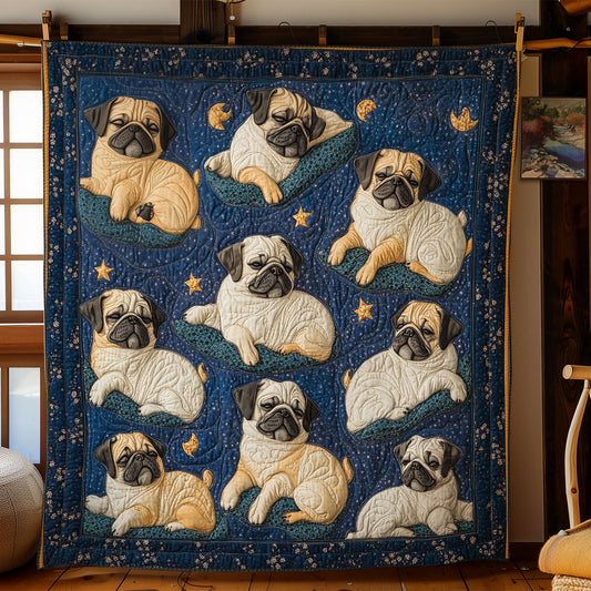 Sleeping Pugs WY2102016CL Quilt