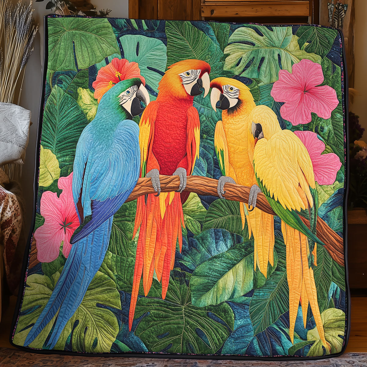 Tropical Parrot Gathering WX1306050CL Quilt
